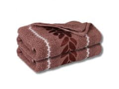 sarcia.eu Korálový kúpeľný uterák z bavlny s ozdobným vyšívaním, listy 48x100 cm x2