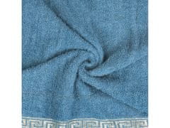 sarcia.eu Modrá bavlnená uterák s ozdobným vyšívaním, egyptský vzor 48x100 cm x2