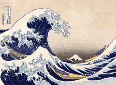 Dřevěné puzzle Art Hokusai Velká vlna Kanagawa 200 dílků - 200 dílků