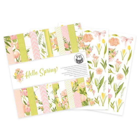 Creative Hobby Blok scrapbook papierov Hello Spring 30,5x30,5cm, 12 ks + 2 bonusové