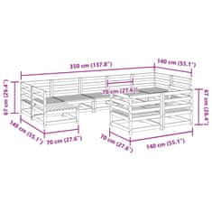 Petromila vidaXL 9-dielna záhradná súprava pohoviek masívna borovica