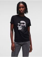 Karl Lagerfeld Čierne dámske tričko KARL LAGERFELD Ikonik 2.0 XS