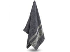 sarcia.eu Sivá bavlnená uterák s ozdobnou vyšívanou, kúpeľný uterák, egyptský vzor 70x135 cm x3