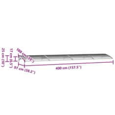 Vidaxl Vchodová strieška sivá 400x100 cm polykarbonát