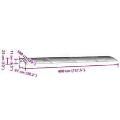 Vidaxl Vchodová strieška čierna 400x100 cm polykarbonát