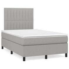 shumee Boxspring posteľ s matracom bledosivá 120x190 cm látka