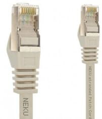 sapro SFTP Patch Kábel Neku 2x RJ45 CAT7 PiMF, PE, PoE, 10m, sivý 