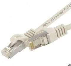 sapro SFTP Patch Kábel Neku 2x RJ45 CAT7 PiMF, PE, PoE, 10m, sivý 