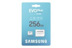 SAMSUNG EVO Plus/micro SDXC/256GB/UHS-I U3 / Class 10/+ Adaptér/Biela