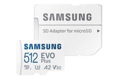 SAMSUNG EVO Plus/micro SDXC/512GB/UHS-I U3 / Class 10/+ Adaptér/Biela