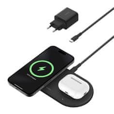 Belkin BOOST CHARGE PRE Qi2 2v1 Magnetická nabíjacia podložka pre iPhone/AirPods, čierna