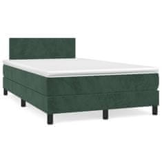 shumee Boxspring posteľ s matracom, tmavozelená 120x190cm, zamat