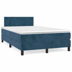 shumee Boxspring posteľ s matracom, tmavomodrá 120x190 cm, zamat