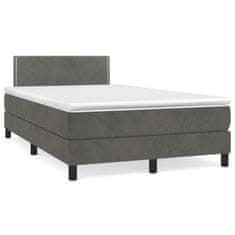 shumee Boxspring posteľ s matracom, tmavosivá 120x190 cm, zamat