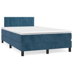 shumee Boxspring posteľ s matracom, tmavomodrá 120x190 cm, zamat