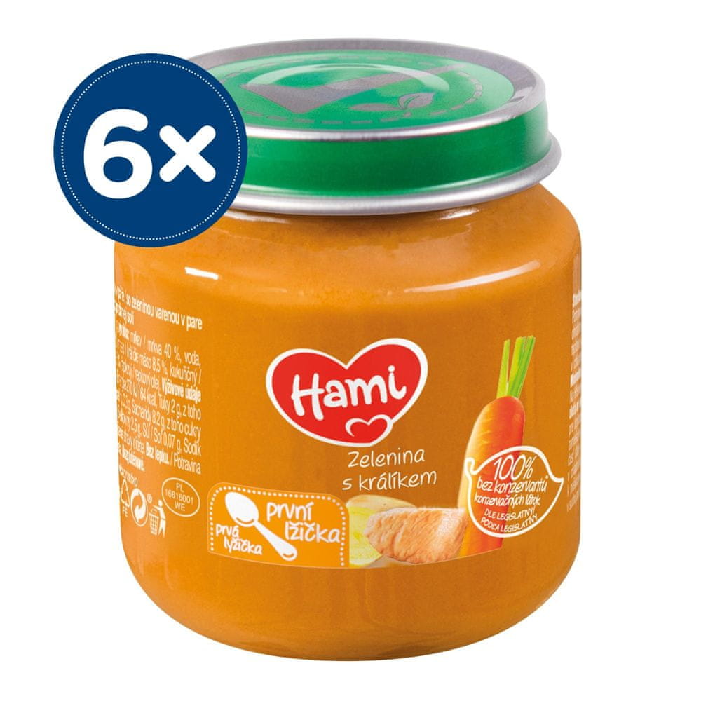 Hami Zelenina s králikom - 6 x 125g