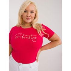 RELEVANCE Dámske bavlnené tričko s potlačou plus size červené RV-TS-9480.85_407483 Univerzálne