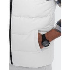 OMBRE Pánska vesta bez rukávov V1 OM-JAVJ-0161 krémová MDN125114 L-XL