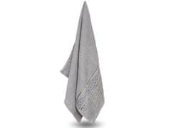 sarcia.eu Sivá bavlnená uterák s ozdobným vyšívaním, sivé vyšívanie, kúpeľový uterák 70x135 cm x3