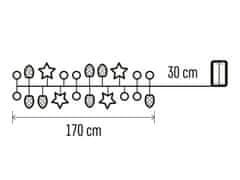 LAALU Vianočná svetelná reťaz s dekoráciami 1,7 m