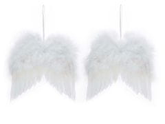 LAALU Sada 2 dekorácií: krídla biele 24 x 19 cm