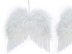 LAALU Sada 2 dekorácií: biele krídla 18 x 16 cm