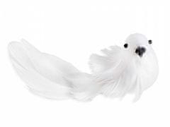LAALU Sada 12 kusov: Biely vták na klipe 4,5 x 16 cm