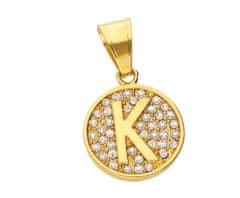 ewena Prívesok písmenko s kamienkami Gold, abeceda: K