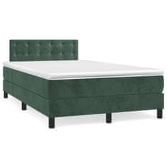 shumee Boxspring posteľ s matracom, tmavozelená 120x190cm, zamat