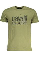 Cavalli Class  Perfektné Pánske Tričko Krátky Rukáv Zelená Farba: Zelená, Veľkosť: XL