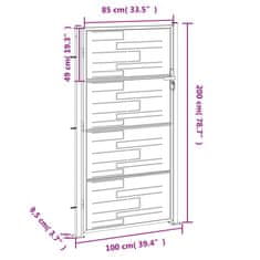 Petromila vidaXL Záhradná brána 100x200 cm, nehrdzavejúca oceľ