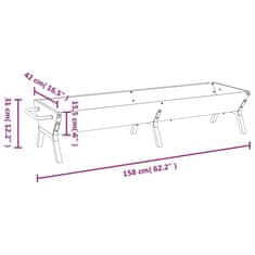 Vidaxl Podnos na grilovanie strieborný 158x42x31 cm nehrdzavejúca oceľ