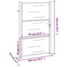 Petromila vidaXL Záhradná brána 100x150 cm, nehrdzavejúca oceľ
