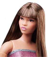 Mattel Barbie Looks Brunetka v ružových mini šatách HRM16