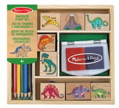 Melissa & Doug Drevené pečiatky v krabičke - Dino