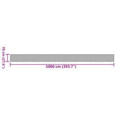 Petromila vidaXL Koberec obdĺžnikový čierny 70x1000 cm bambus