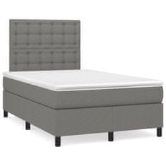 shumee Boxspring posteľ s matracom, tmavosivá 120x190 cm, látka