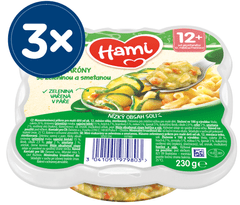 Hami Mini-makaróny so zeleninou a smotanou 12+, 3 x 230 g