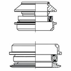 M-Wave semi-integrované asymetrické hlavové zloženie 1,5&quot; a 1 1/8&quot; čierne