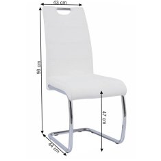 KONDELA Jedálenská stolička, biela/svetlé šitie, ABIRA NEW
