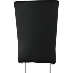 KONDELA Jedálenská stolička, ekokoža čierna, biela/chróm, NEANA