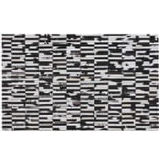 KONDELA Luxusný kožený koberec, hnedá/čierna/biela, patchwork, 69x140, KOŽA TYP 6