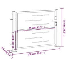 Vidaxl Záhradná brána 100x75 cm nehrdzavejúca oceľ