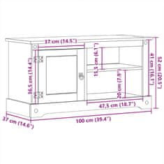 Vidaxl TV skrinka Corona 100x40x52 cm, borovicový masív