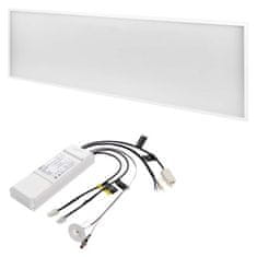 EMOS LED panel 30×120, obdĺžnikový vstavaný biely, 40W neut.b.UGR, Emergency