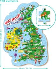 Dodo Toys Puzzle Mapa Veľkej Británie a Severného Írska 100 dielikov