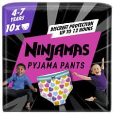 Pampers Ninjamas Pyjama Pants Srdiečka, 10 ks, 7 let, 17kg-30kg