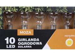 GARDEN LINE Záhradná solárna girlanda s 10 LED svetlami, svetelný reťaz s teplým bielym svetlom dĺžky 3,8m 