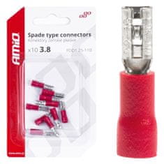 AMIO Izolované konektory samice ploché 3,8mm 0,5-1,5mm2 10a 10 ks amio-03060