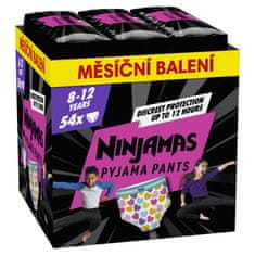 Pampers Ninjamas Pyjama Pants Srdiečka, 54 ks, 8 rokov, 27kg-43kg - mesačné balenie